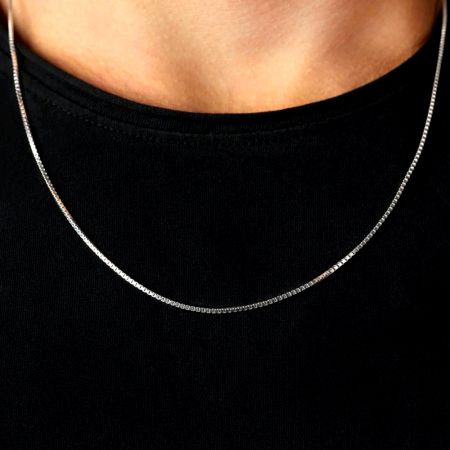 925 Sterling Silver Box Chain for Unisex Wear